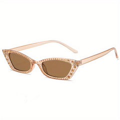 Y2K Rhinestone Cat Eye Sunglasses UV400 Sun Shades Vacation