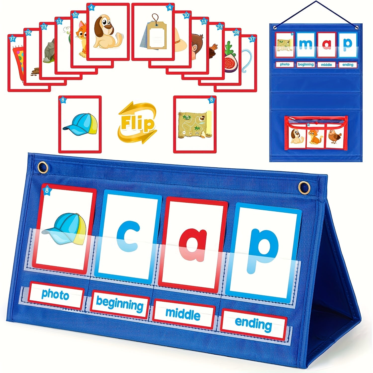 CVC Word Builder Cat Flashcards Matching Game