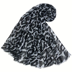 Leopard Print Scarf Vintage Casual Shawl Women Windproof Headwrap