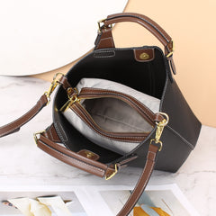 Leather Crossbody Bag Stitching Shoulder Bag