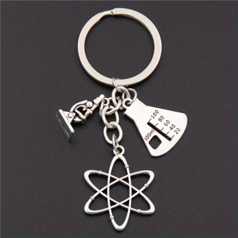 Chemistry Series Keychain Metal Key Ring Purse Handbag Car Charm Phone Pendant