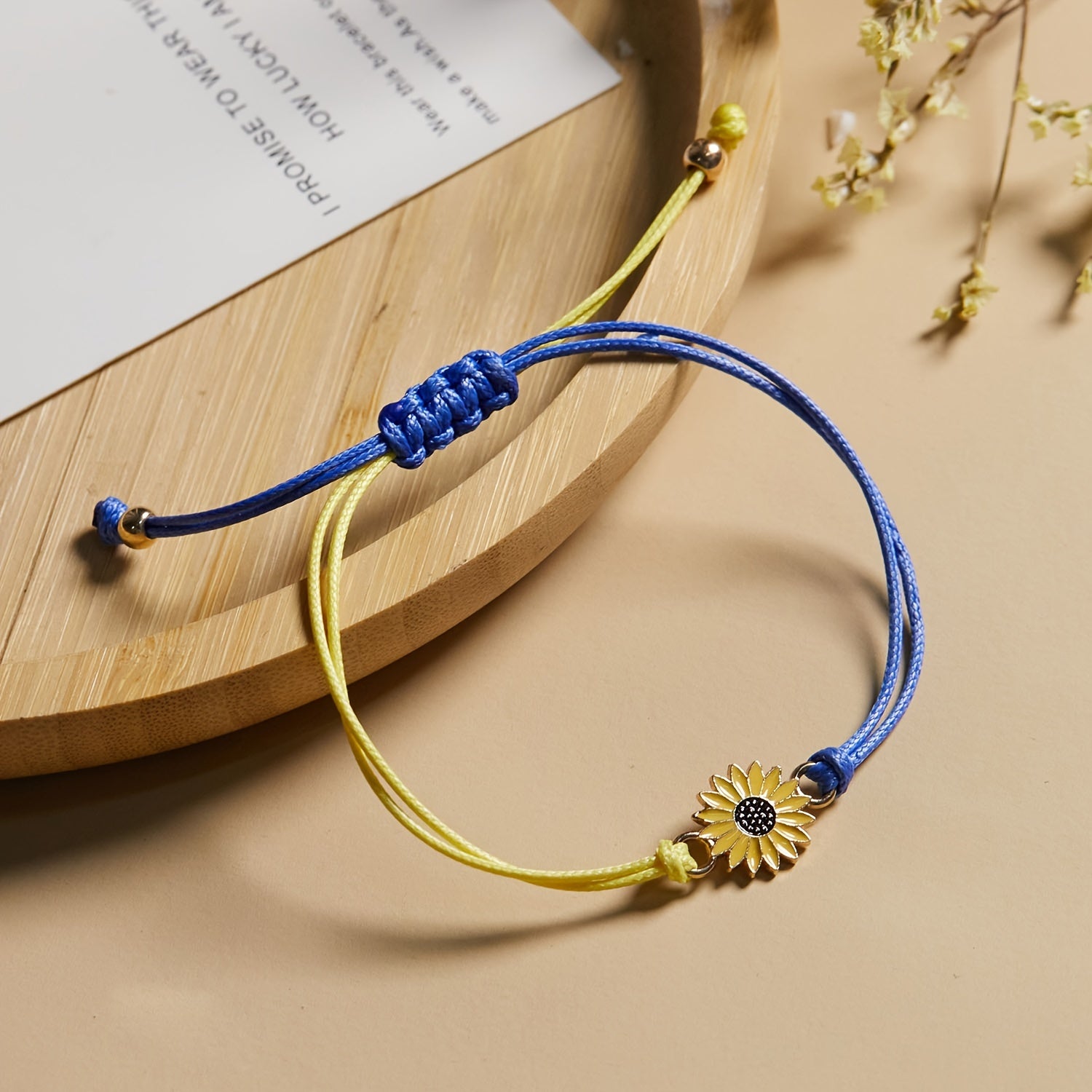 Men's Alloy Sunflower Yellow Friendship Bracelet