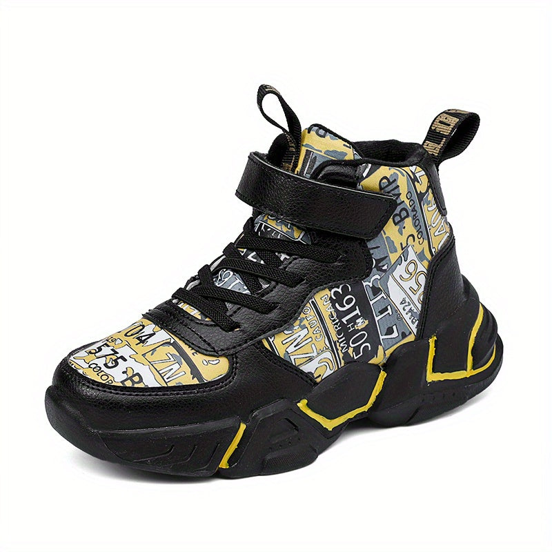 Boy's High Top Basketball Shoes Non Slip Sneakers