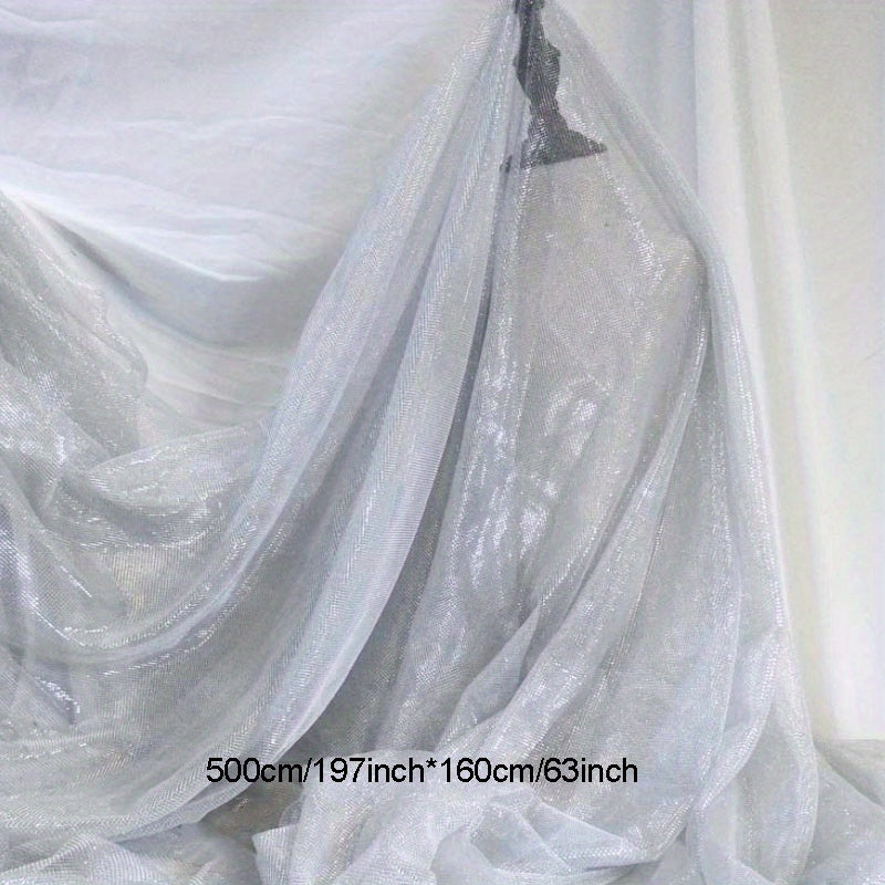 Pearl Silvery Hollow Mesh Perspective Fabric for Wedding Dress