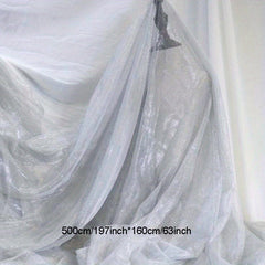 Pearl Silvery Hollow Mesh Perspective Fabric for Wedding Dress
