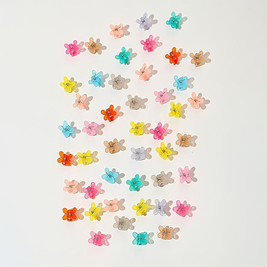 50pcs Mini Butterfly Candy Hair Claw Clips Flower Tiny Claw Clip Girls Accessori