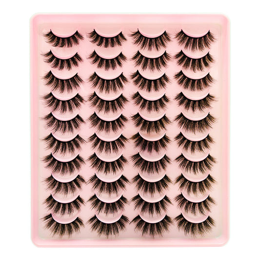 20 Pairs 3D Makeup False Eyelashes Long Dense Soft Set for Cosplay Costume Party