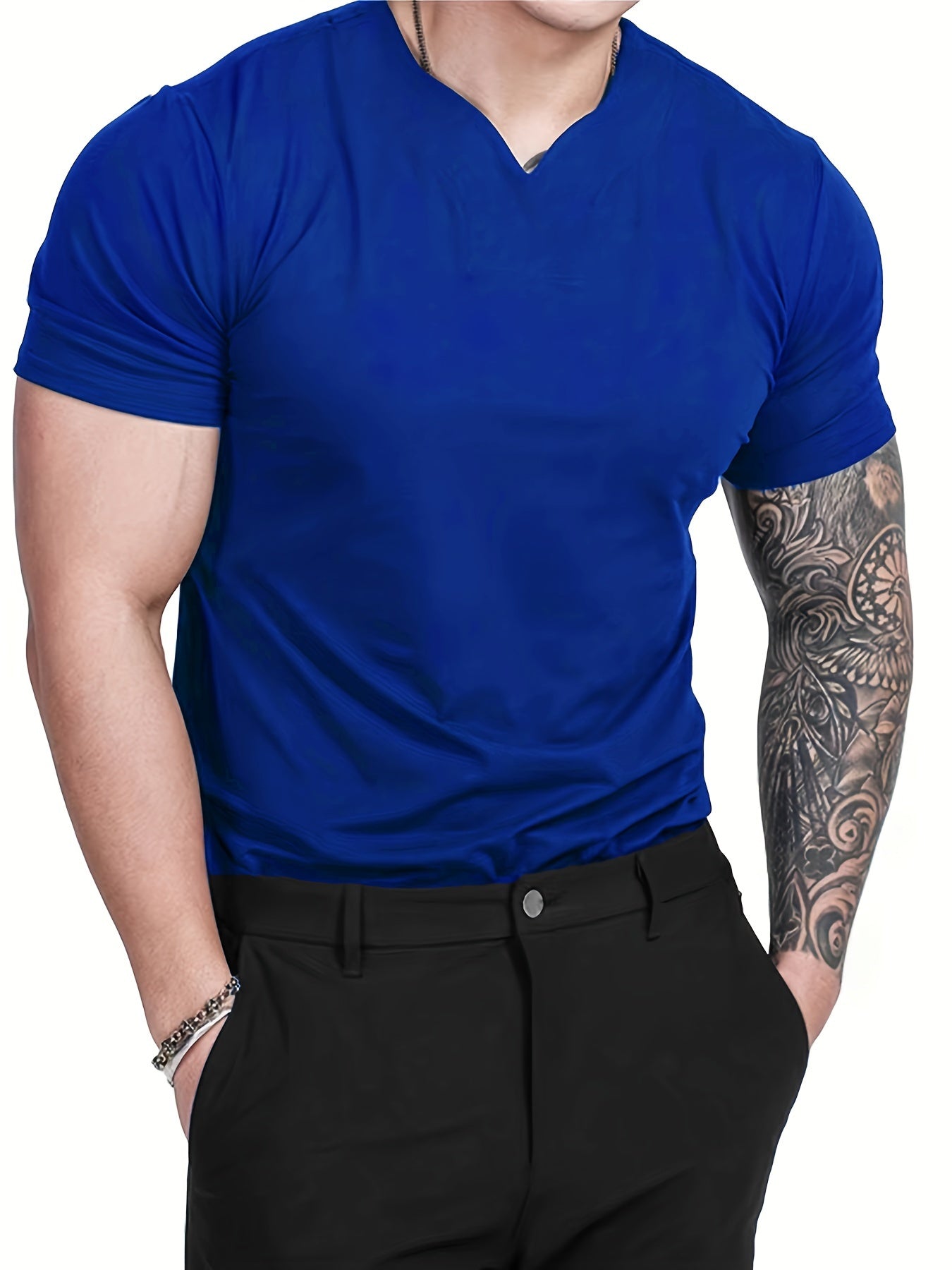 Men's Retro Short Sleeve V-Neck for Outdoor Summer Leisure