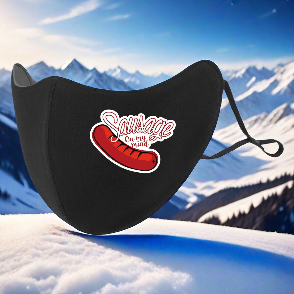 Sausage Print 3D Face Mask Warm Winter Mask with Ear Protection