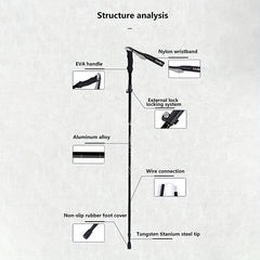 Portable 5-section Hiking Stick for Outdoor Camping