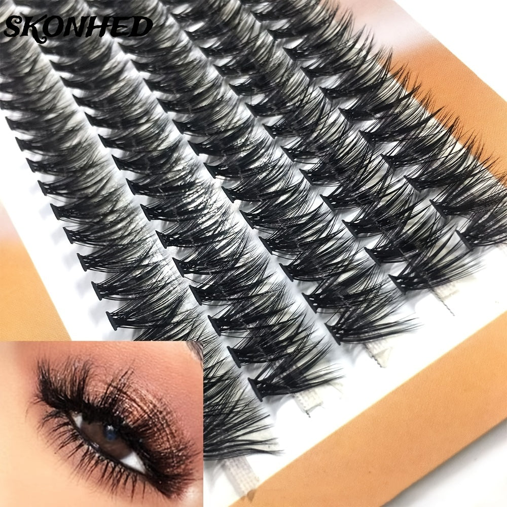 SKONHED 5Rows Individual Lashes Natural Soft Thick Cluster False Eyelashes