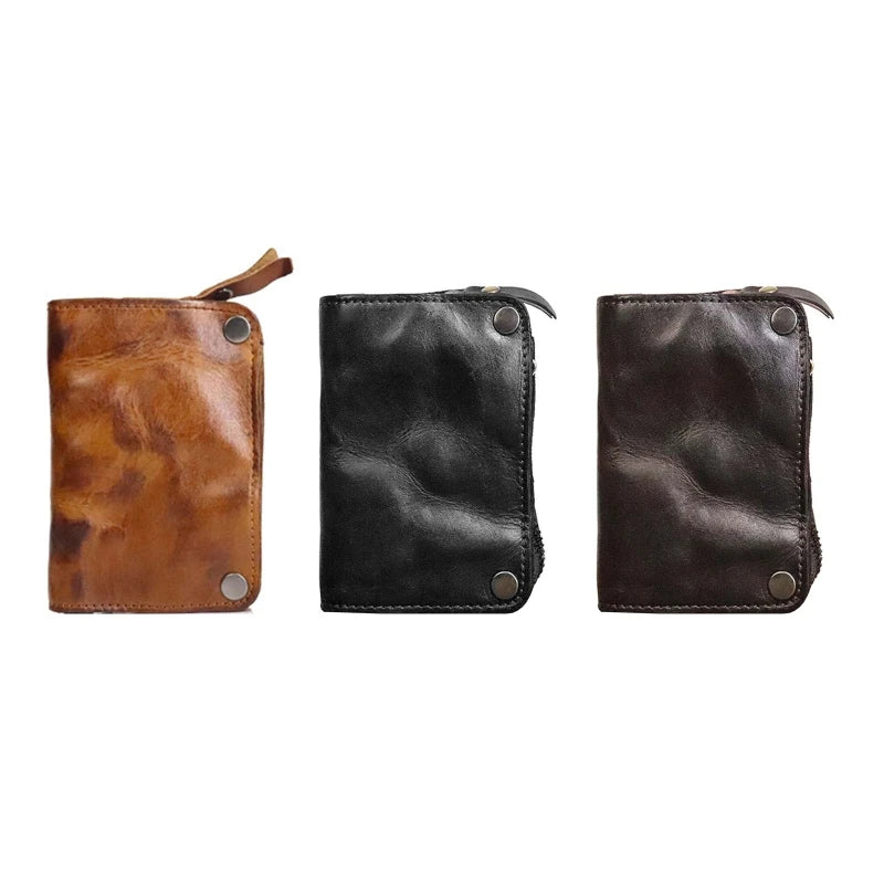 28GD PU Leather Key Case Holder Pocket Key Ring Bag Chain Purse Waist Bag