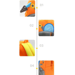 Engineering Vehicle Toddler Backpack Plush Bookbag for Little Boys Girls Kids