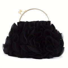 Satin Flower Evening Bag Wedding Party Prom Handbags