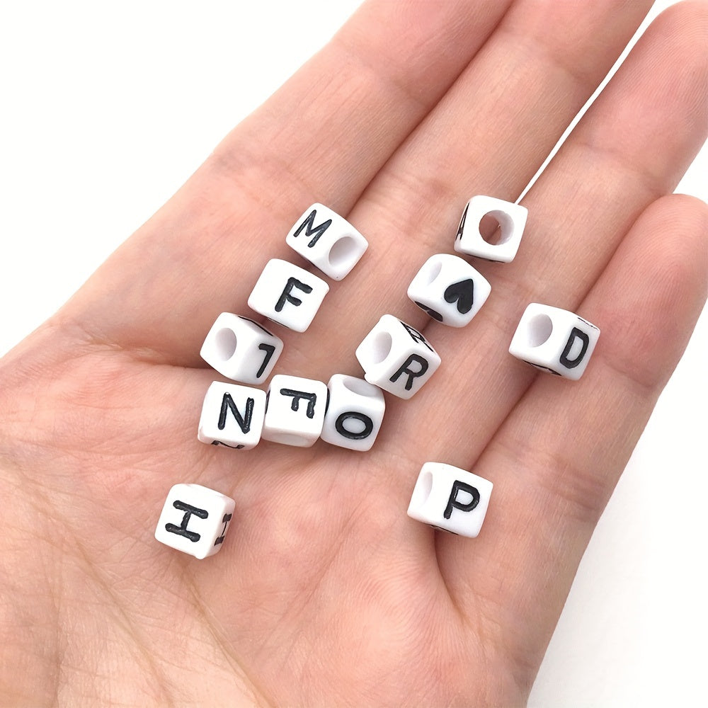 100pcs Alphabet Acrylic Beads for Jewelry Making & Crafting