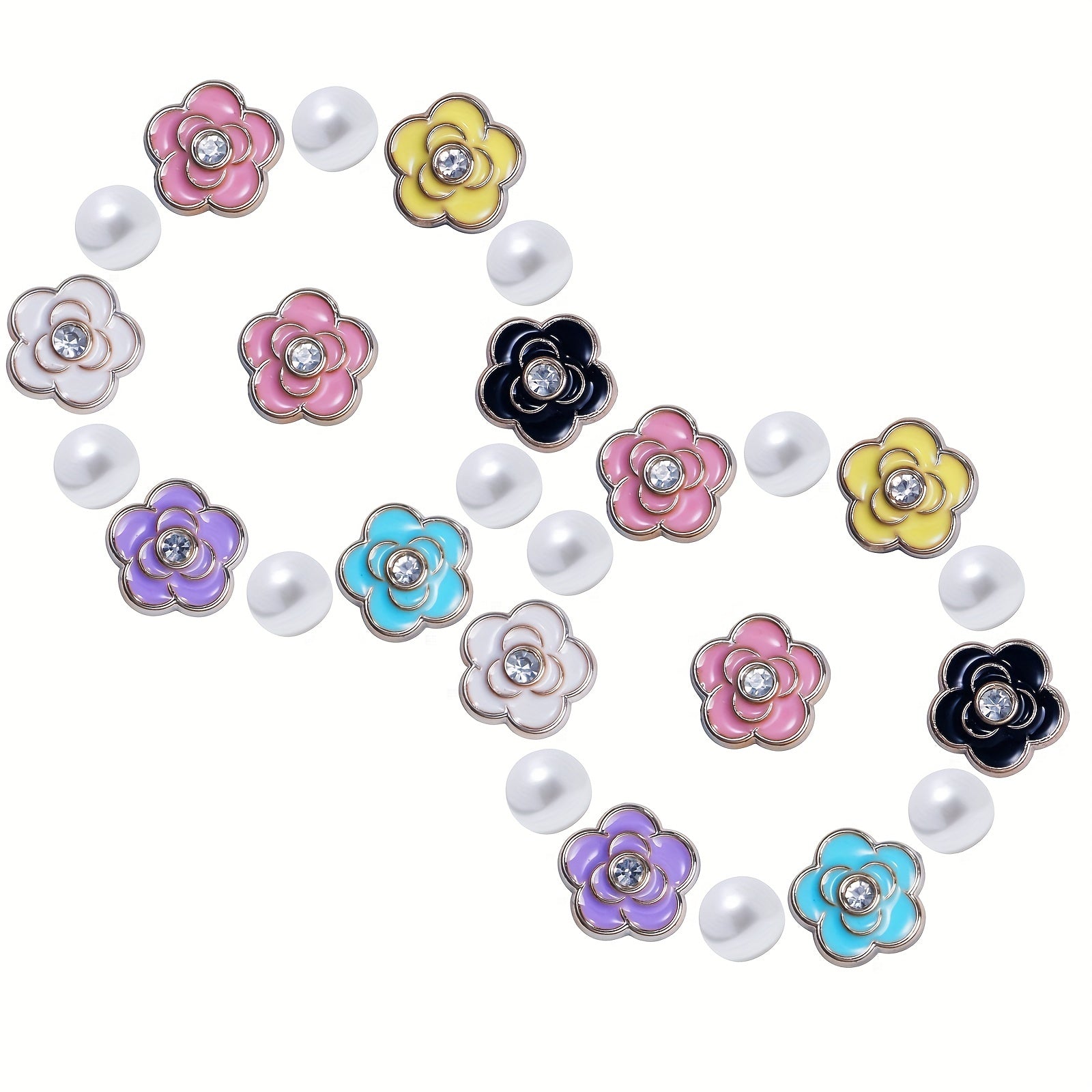 26pcs Pearl & Flower Shoe Charms For Clogs Garden Shoes DIY Accessories