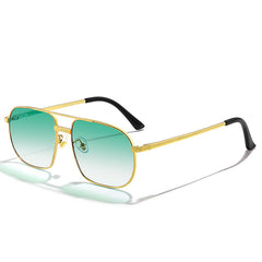 Square Metal Sun Glasses Gradient Double Bridge Punk Eyewear