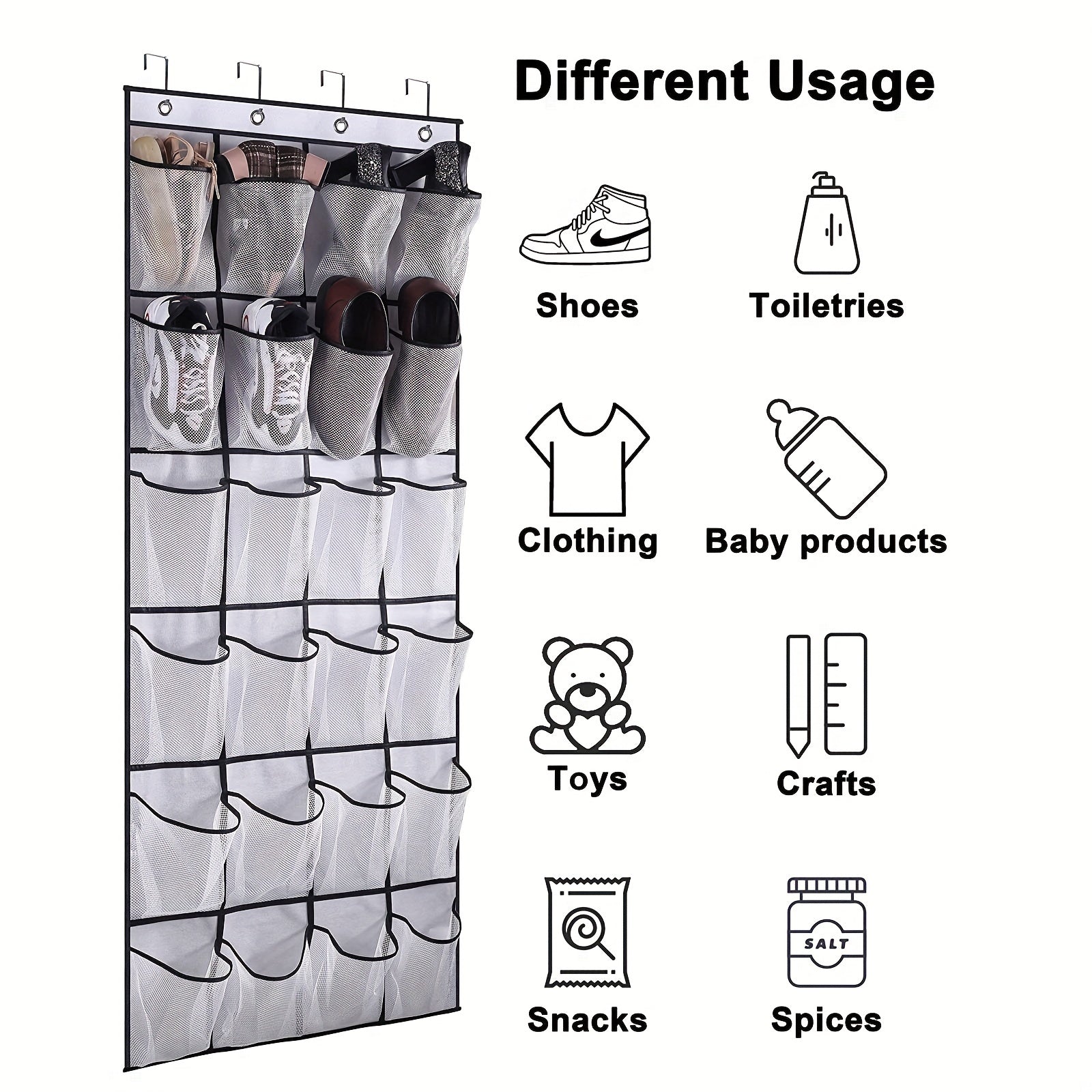 24 Pockets Over The Door Hanging Shoe Organizer 56 01cm X 22 0cm