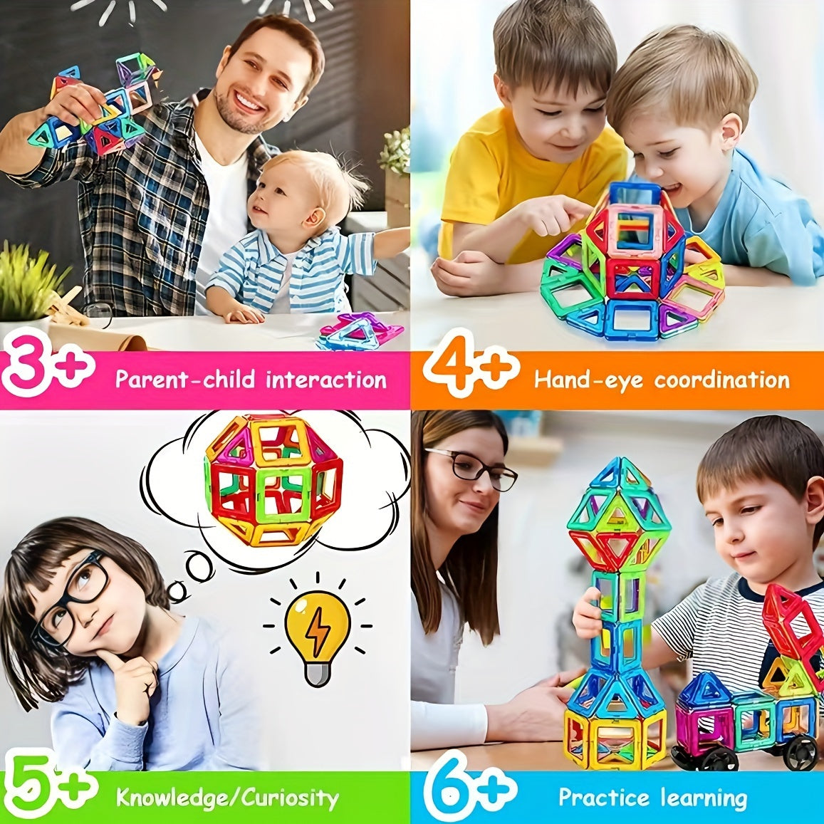 Magnetic Building Blocks DIY Magnets Construction Set Halloween Gift