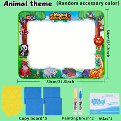MQUDUO Large Kids Water Drawing Mat with Alphabet Numbers Animals