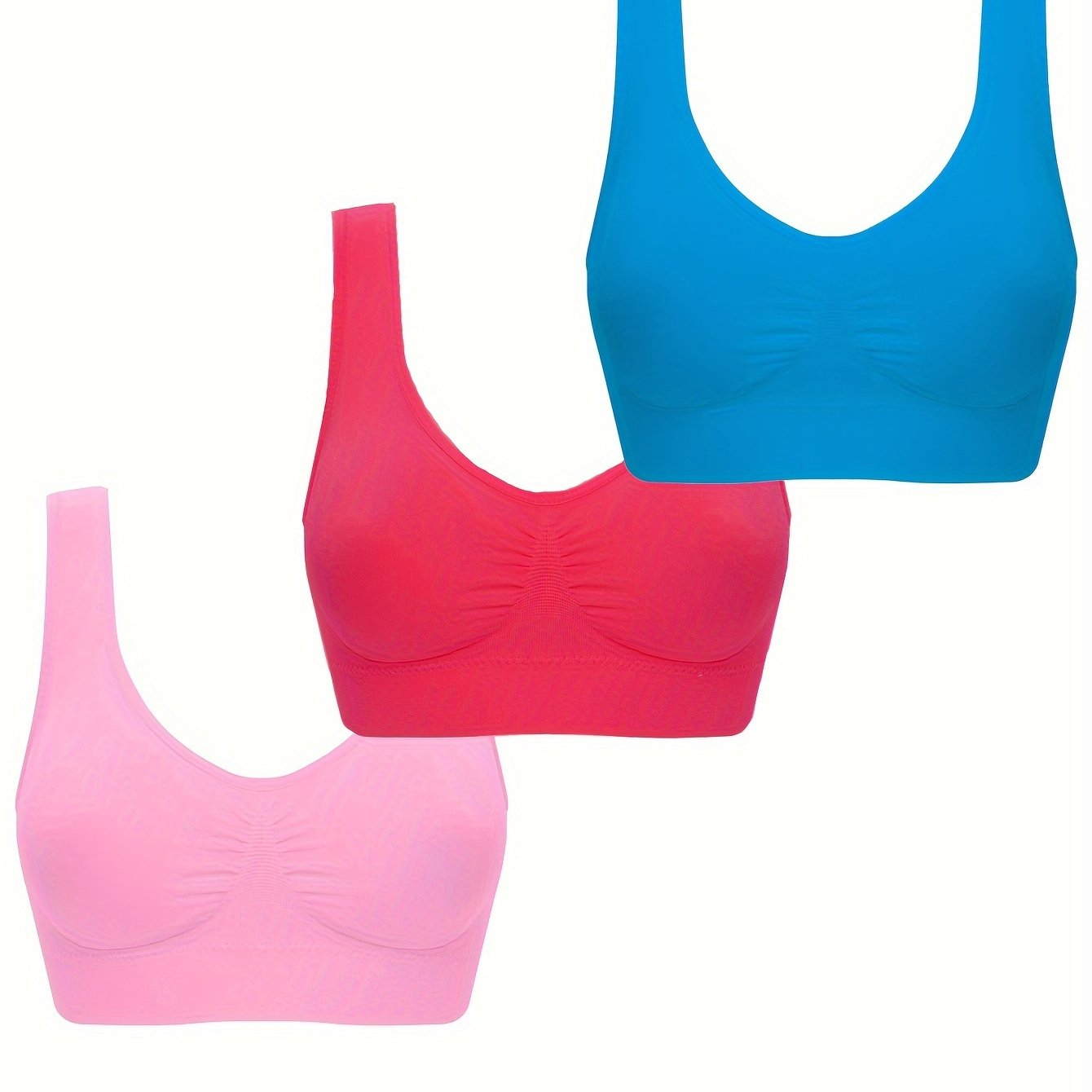 3 Pcs Seamless Sports Bra Workout Tank Bra Women's Lingerie