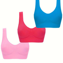 3 Pcs Seamless Sports Bra Workout Tank Bra Women's Lingerie