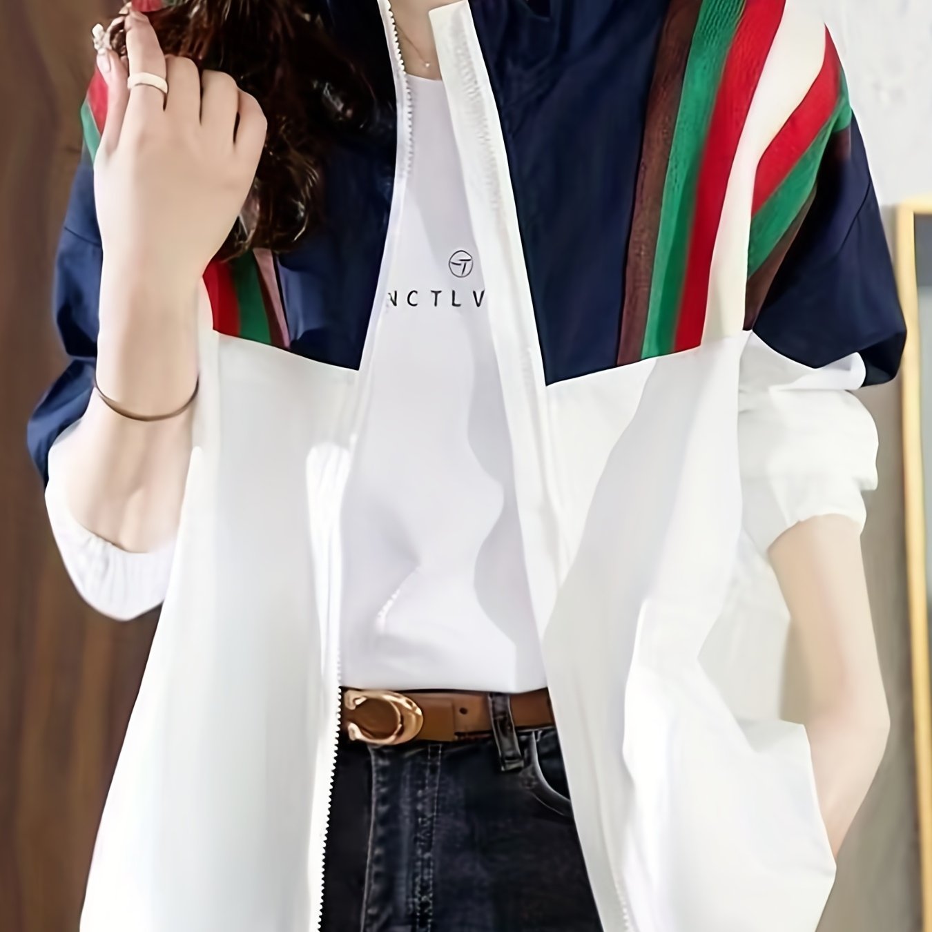 Casual Drop Shoulder Jacket for Women