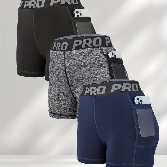 Women's Letter Graphic Running Shorts With Pockets - Comfortable Activewear