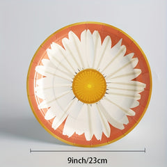 Daisy Tableware Set Disposable Cups Plates Napkins Flower Pattern Party Decor