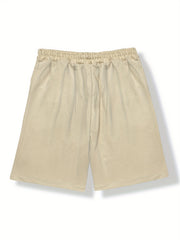 Graphic Print Solid Casual Stretch Shorts for Men