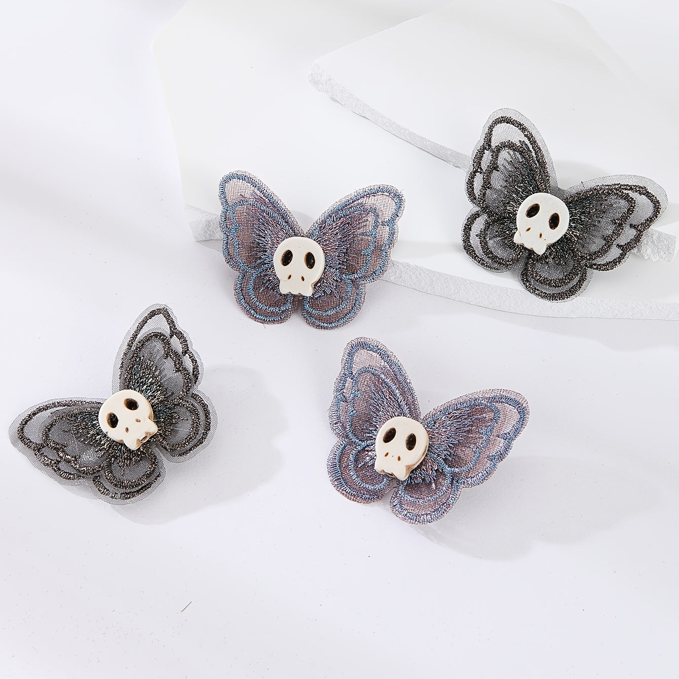 Butterfly Skull Hair Clip Y2K Punk Barrette Hair Accessories For Women Cosplay