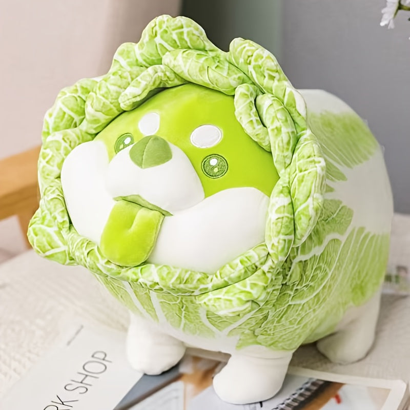 9.84in Cabbage Dog Plush Toy - Shiba Inu Face - Veggie & Pet Blend