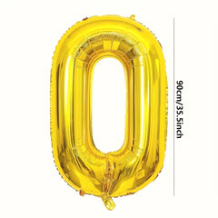 40in Golden Number 0-9 Aluminum Film Balloon Birthday Party Wedding Decor