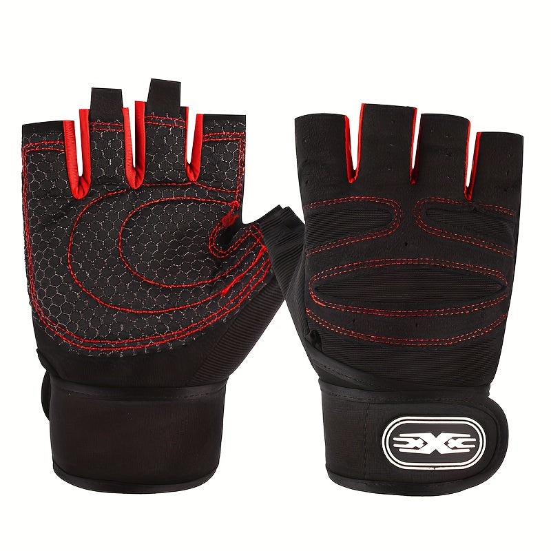 Half Finger Fitness Gloves Wrist Protection for Men & Women
