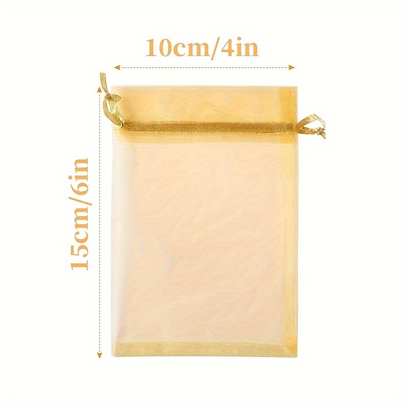 100pcs Mixed Organza Gift Bags Drawstring Party Favor Candy Packaging Bag