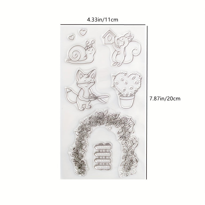 DIY Cartoon Transparent Stamp Snail Squirrel Fox Decoration