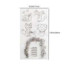 DIY Cartoon Transparent Stamp Snail Squirrel Fox Decoration