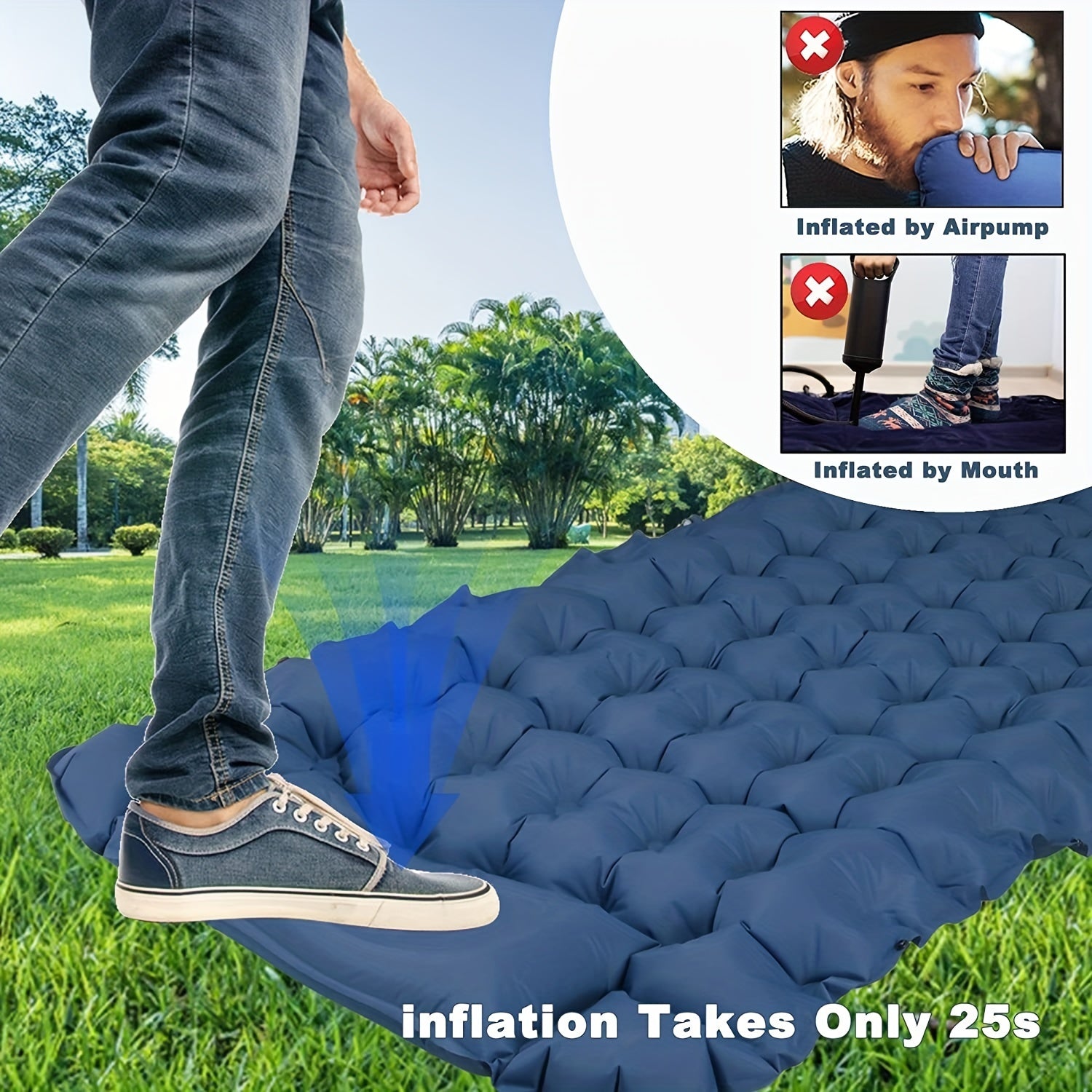 Self Inflating Camping Mattress with Pillow Lightweight Mat