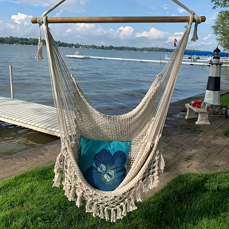 Bohemian Tassel Cotton Mesh Hanging Chair Swing Hammock