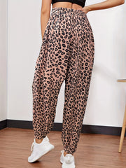  Leopard Print High Rise Jogger Trousers