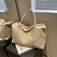 Houndstooth Pattern Travel Bag Large Capacity Duffle Bag