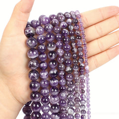 Fantasy Amethyst Agate Round Stone Beads