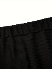  Solid Stitching PU Leather Trousers