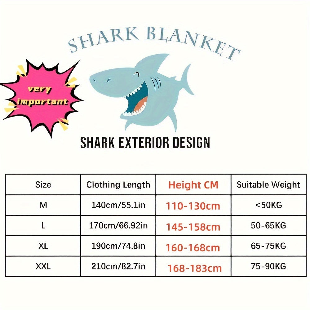 Shark Hoodie Sleeping Bag Pajamas Flannel Adult Soft Home