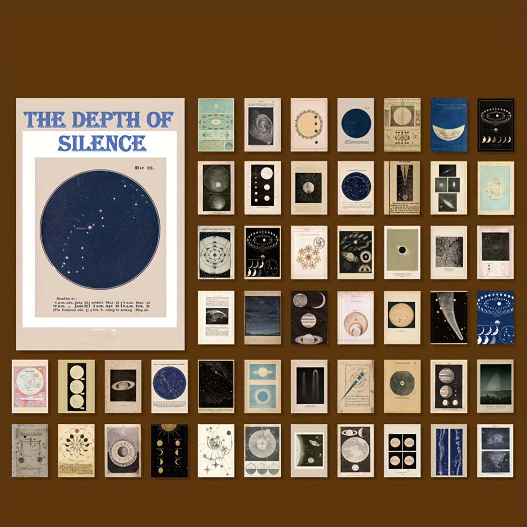 Vintage Astrology Moon Phase Paper Set for Scrapbooking and Journaling