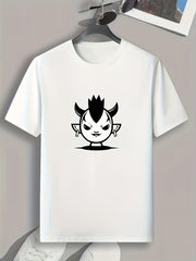 Demon Pattern Print Men's Comfy Sports T-shirt