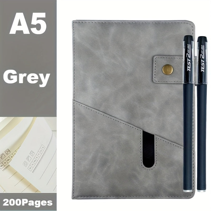3pcs Set A5 Lined Faux Leather Journal & Pens Unisex Personalized Hardcover