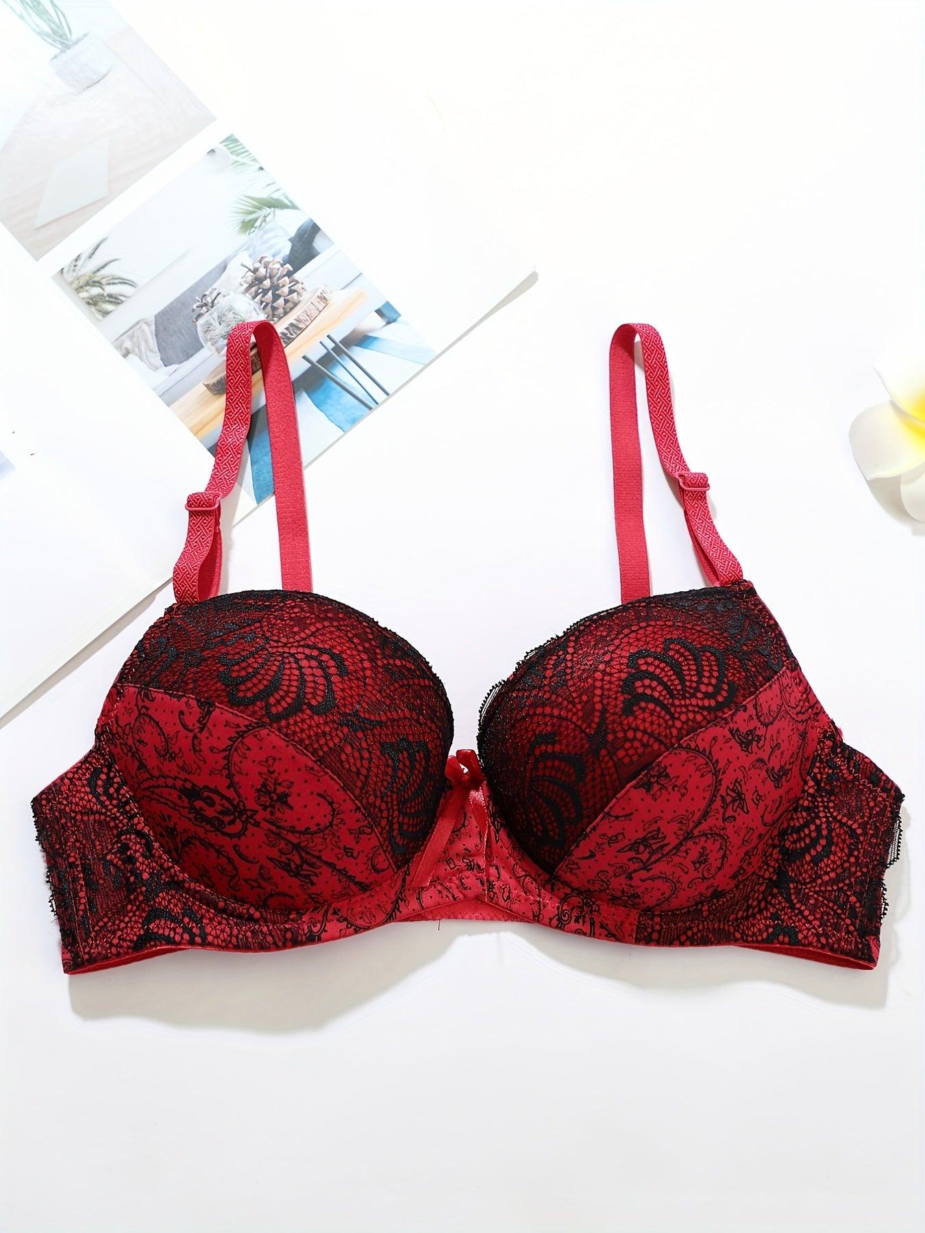 Lace Push Up Bra Comfy & Colorblock Women's Lingerie