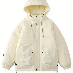 Casual Hooded Puffer Jacket for Winter Outdoor Sports
