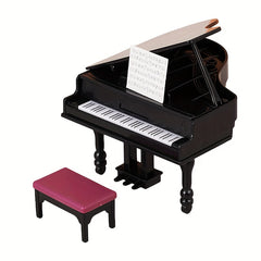 Triangle Piano Model w/ Pink Cushion Dollhouse Furniture